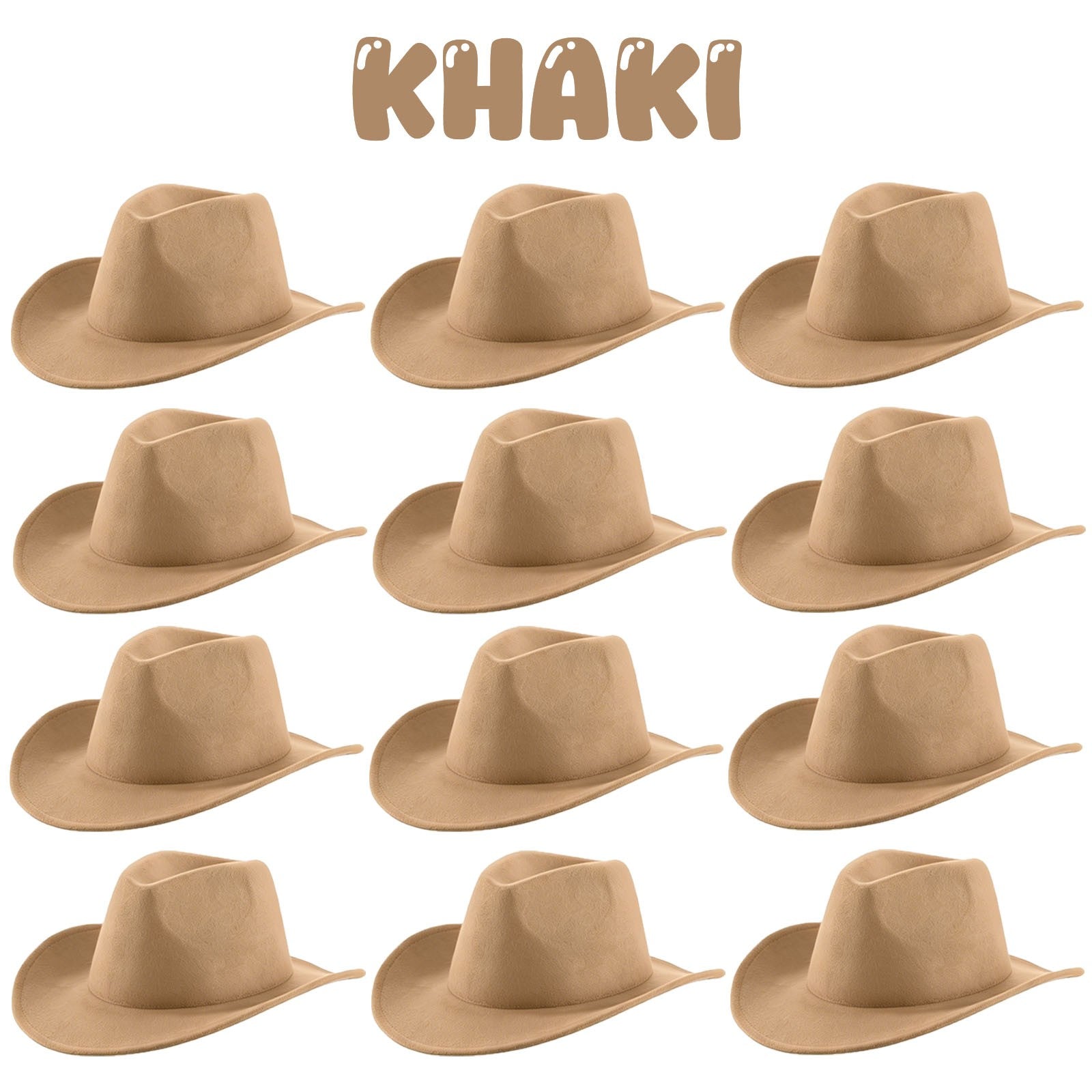 4-24Pcs Western Cowboy Hat for Men Women Adjustable Felt Cowgirl Hats Wide Brim Fedoras Hat for Adult Bachelor Party Costume