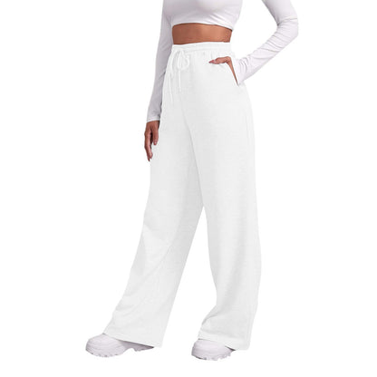 Wide Leg Pants For Women’s Fleece Lined Sweatpants Straight Pants Bottom All-Math Plain Fitness Joggers Pants Travel Basic