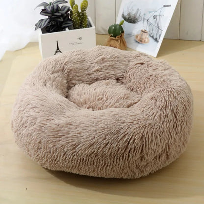 Casa de Cama Redonda para Gatos, Cama Macia de Pelúcia Longa para Cães, Cesta, Produtos para Animais de Estimação, Almofada para Gatos, Tapete para Gatos, Sofá para Dormir, Adequado para o Inverno