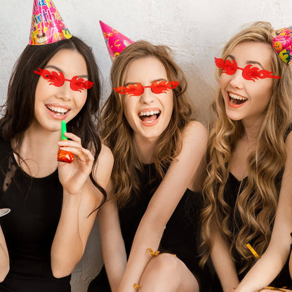 12-60pcs Fashion Fire Flame Glasses Fire Shape Sunglasses Fire Sunglasses Party Decor for Summer Shower Wedding Halloween Cos