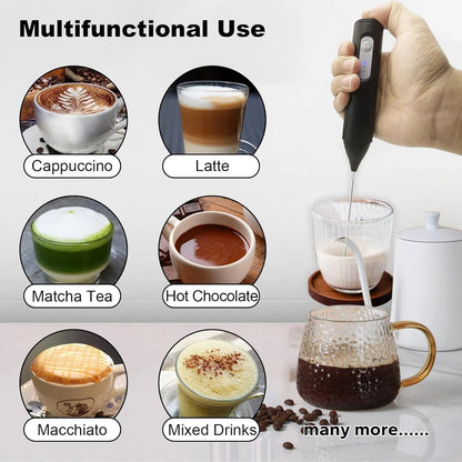 Handheld milk frother, USB charging electric egg beater, portable beverage and coffee machine, household kitchen food mixer