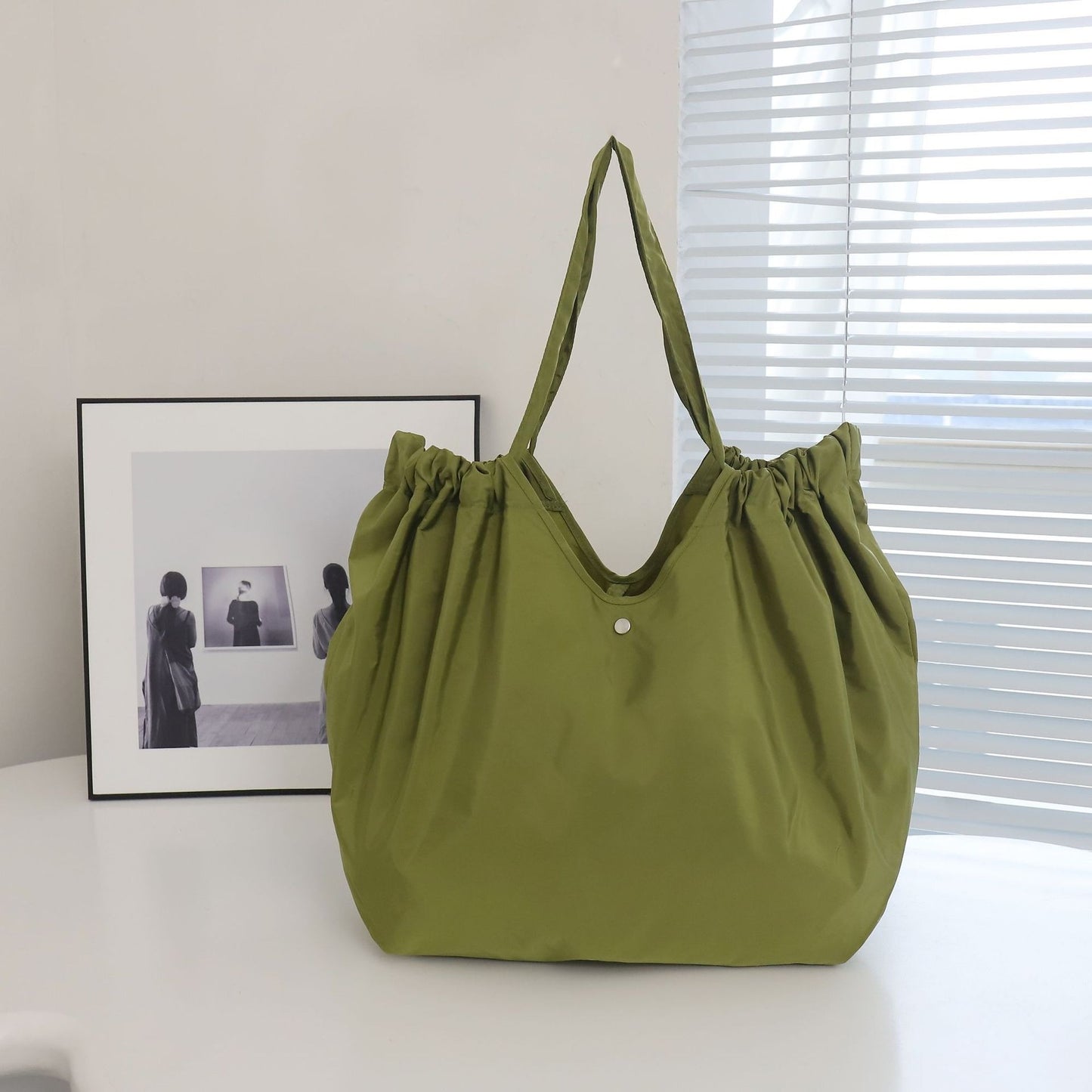 Fashion Foldable Shopping Bag Environmental Protection Large Capacity Supermarket Shopping Portable Folding Bag Out Handbag