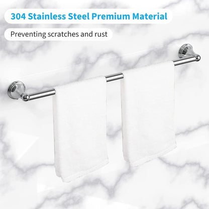 8 Pieces Stainless Steel Bathroom Accessories Set Polished Chrome Towel Bar Towel Ring Hook Rack Wall Mount Hardware