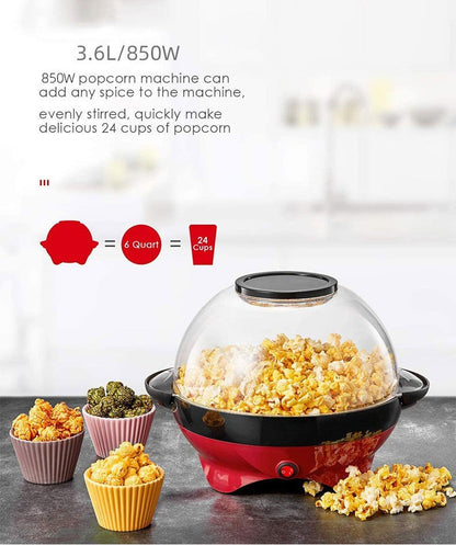 Máquina de pipoca elétrica doméstica 850W máquina de pipoca quente automática pipoqueira caseira DIY Popcorn Movie Snack Sonifer Popper
