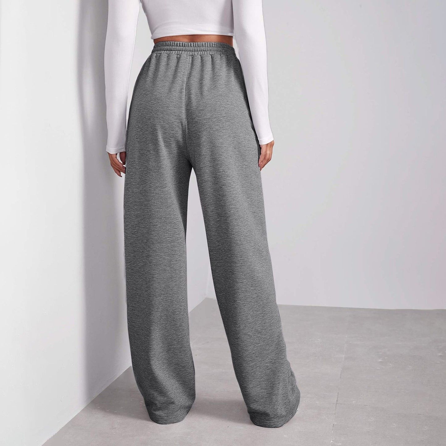 Women’s Fleece Lined Sweatpants Wide Straight Leg Pants Bottom Winter Warm Pants Daily Casual Jogger Sweatpants Sports Trousers