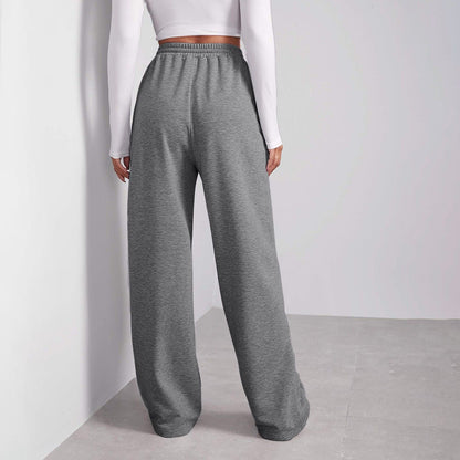 Women’s Fleece Lined Sweatpants Wide Straight Leg Pants Bottom Winter Warm Pants Daily Casual Jogger Sweatpants Sports Trousers