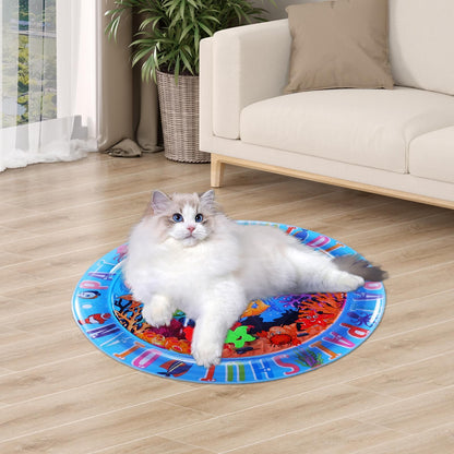 Cat Water Bed Play Mat Waterbed Cooling Mat for Dogs Pet Cooling Waterbed Exercise Enrichment Activity Toy for Home Travel