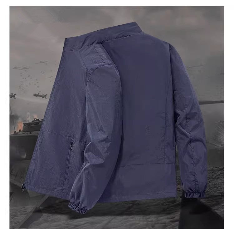 Spring and fall new men's thin jacket, outdoor sports loose Korean casual sports jacket coat.