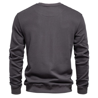AIOPESON Cotton-blend Mens Crew Neck Solid Color Sweatshirts Pullover Casual Sport Sweatshirt for Men