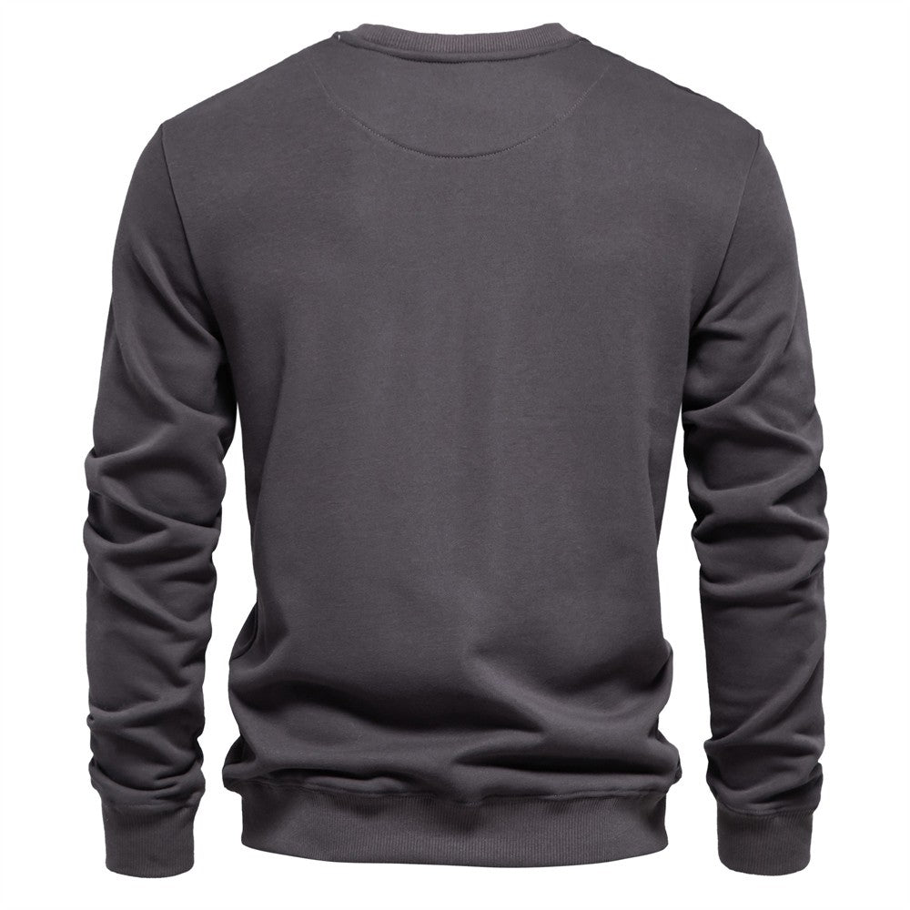 AIOPESON Cotton-blend Mens Crew Neck Solid Color Sweatshirts Pullover Casual Sport Sweatshirt for Men