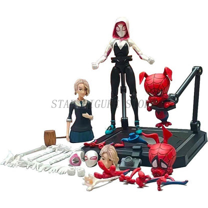 Coleção de Bonecos de Ação Sv Action Spider-Man Peter Parker Sentinel Marvel Homem-Aranha no Aranhaverso Brinquedos Modelo de Estatueta