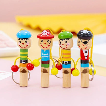 5/10Pcs Wooden Pirate Whistles Musical Instrument Toy for Kids Birthday Party Favors Baby Shower Gift Halloween Pinata Filler