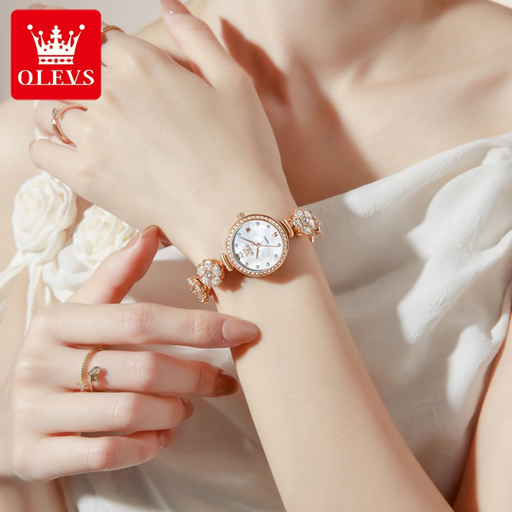 OLEVS 5638 Women Watches Original Elegant Quartz Watch Waterproof Luminous Date Ladies Set Bracelet Watch Girls Gift Reloj Mujer