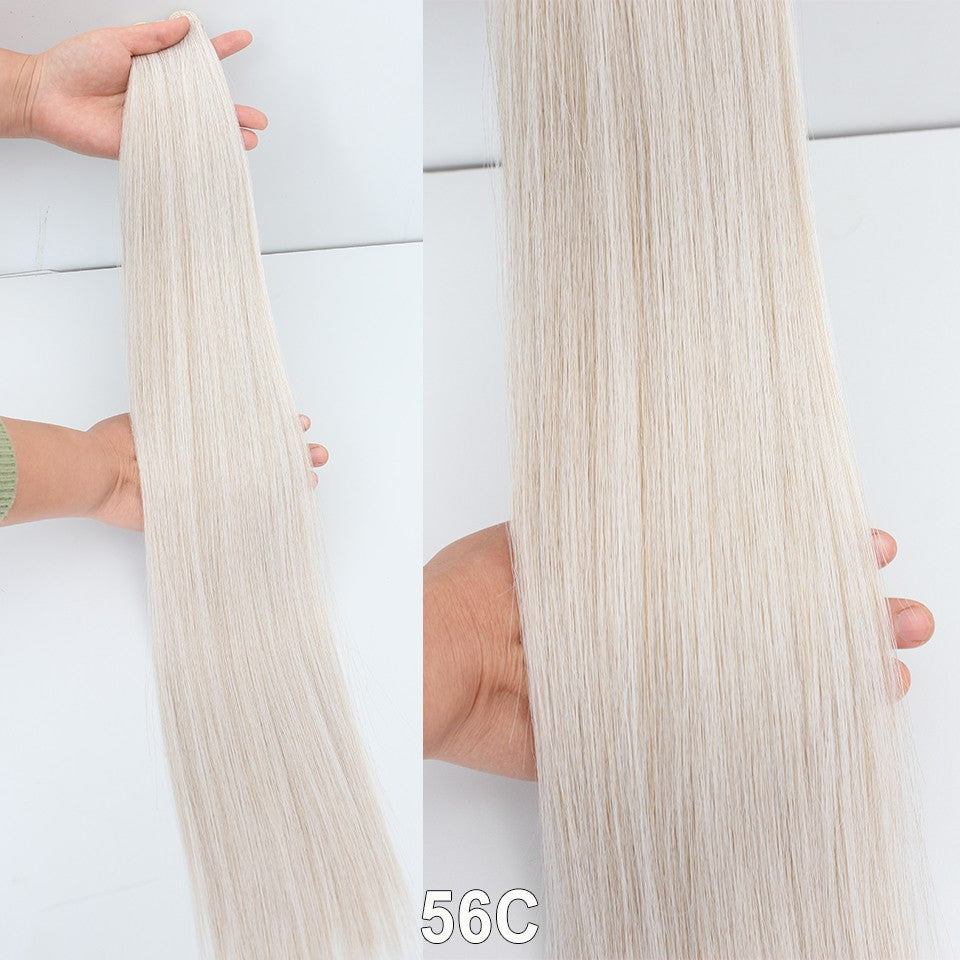 Cabelo Sintético Russo Liso de 65cm 200g, Extensões de Cabelo de Fibra com Bio Proteína Resistente ao Calor, Rabo de Cavalo para Cosplay