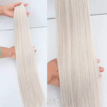 Cabelo Sintético Russo Liso de 65cm 200g, Extensões de Cabelo de Fibra com Bio Proteína Resistente ao Calor, Rabo de Cavalo para Cosplay