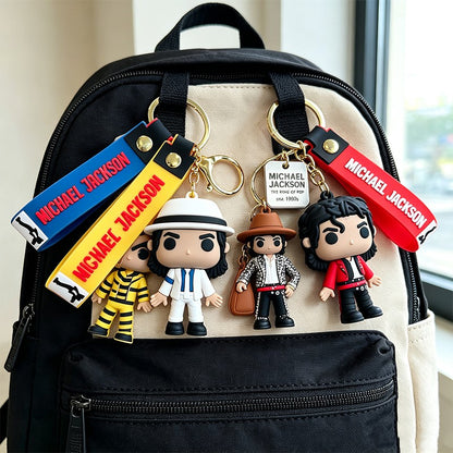 Michael Jackson Keychain Classic Dance King Pendant Key Ring Fashion Singer Key Chain Music Idol Keychain For Home Decoration