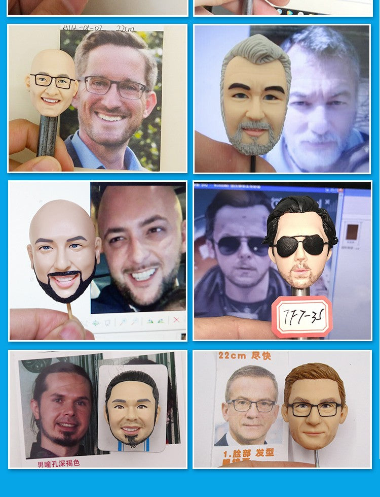 Custom Handmade Bobblehead Figure, Personalized Clay Doll on Photos, Real Person Figurine 3D Customization, Christmas Gift for M