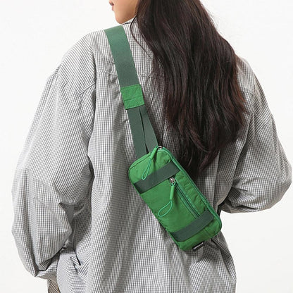 Chest Bag Pure Color Nylon Lightweight Sports Crossbody Bag Outdoor Fitness Running Waist Bag Cycling Fitn Phone Bag