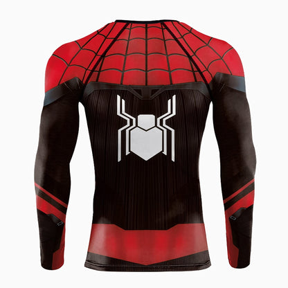 Mens Compression Shirts Long Sleeve Comics Spider Cosplay T-Shirt Superhero Tops Elastic Fitness Sportwear Halloween Clothes