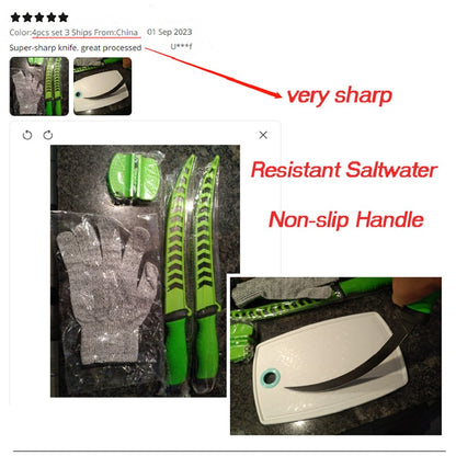 Faca de Pesca para Filetar Desossar Peixe 5 6 7 8 9 Polegadas Faca de Sashimi de Cozinha Antiaderente para Raspar Peixes Faca para Filetar Bainha
