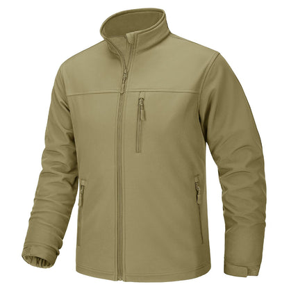 TACVASEN Waterproof Fleece Lining Windbreaker Mens Winter Work Jackets Zipper Pocket Casual Coats Full Zip Outwear Tops