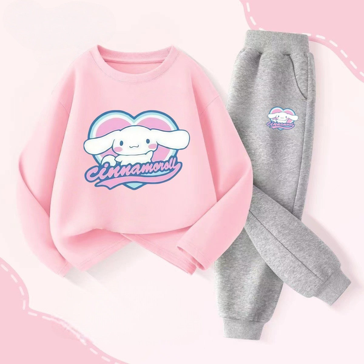 Autumn Baby Girl Clothes Set Cartoon Printed Pullover Sweatshirts Top And Pants Bottom 2 Pieces Suit Kid Children Boy Tracksuits
