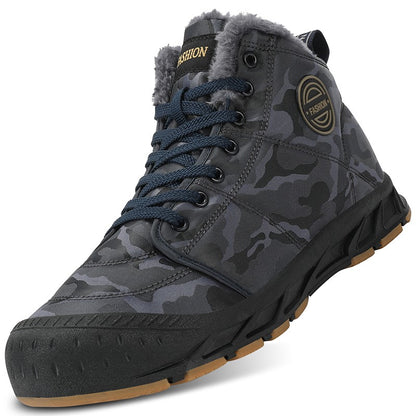 Botas de Neve Masculinas de Inverno Super Quentes Botas de Caminhada Masculinas Impermeáveis Botas Masculinas de Exterior Tênis Antiderrapantes de Borracha Botas Masculinas de Trabalho de Cano Curto