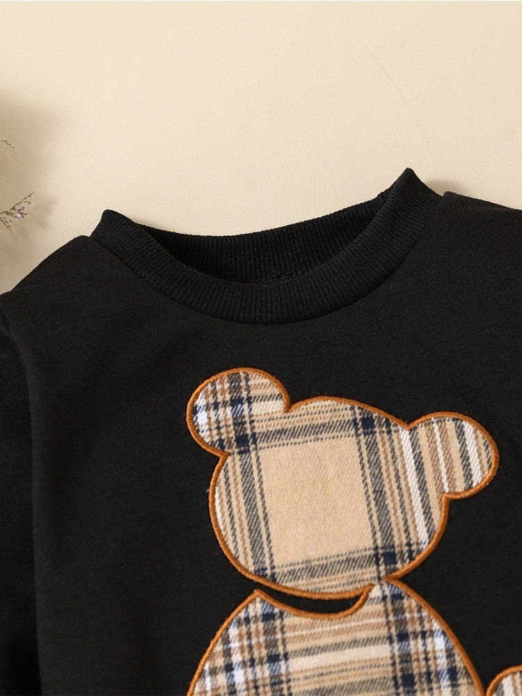 Spring Baby Girls Clothes Set Children Boy Cartoon Bear Printed Sweatshirts Pullover Top and Pants 2pcs Suit Children Tracksuits