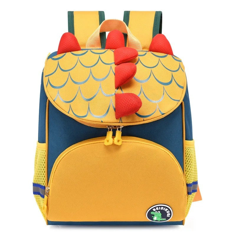 Mochila Escolar Personalizada com Nome para Creche - Mochila Bordada de Dinossauro de Desenho Animado Fofo para Meninos e Meninas, Criança com Nome Personalizado