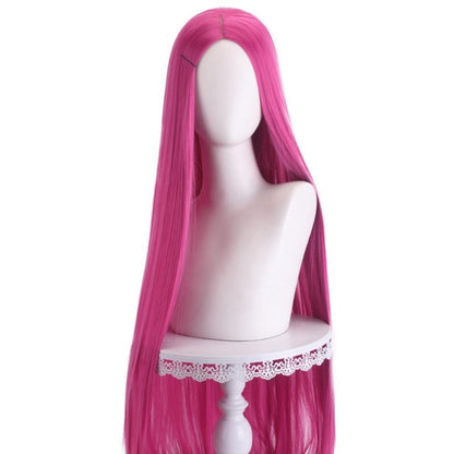 Peruca Longa Lisa 100cm Preto Uso Diário, Unissex com Repartição Central Lace Front para Halloween Cosplay Festa Temática de Anime