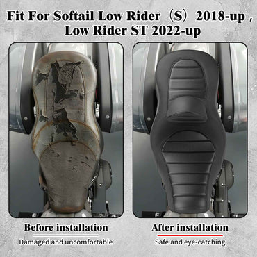 Motorcycle Driver Passenger Seats Cushion Two Up Seat With Backrest For Harley Softail Low Rider ST Sport Glide 2018-2024