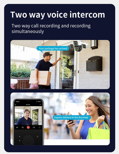 IPC360 Home 6K UHD Outdoor WiFi IP Camera 12MP Triple Lens with AI Human Detection 4K Auto Tracking for CCTV Security Monitoring