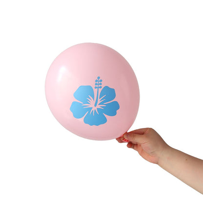 Hibiscus Foil Balloon Set Hot Pink Yellow Purple Hibiscus Balloon Summer Tropical Birthday Hawaii Baby Shower Party Decoration