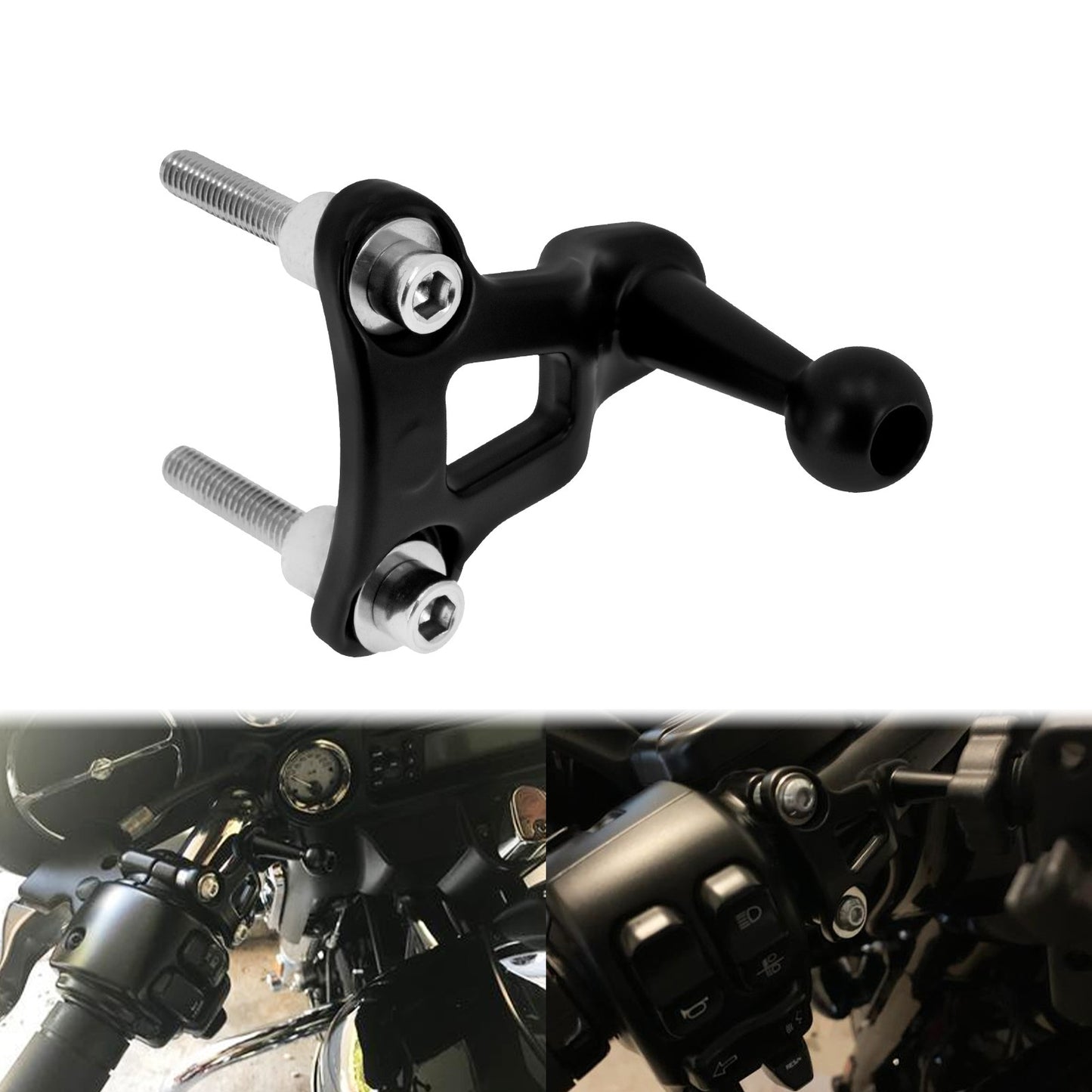 Suporte de Celular Ajustável para Moto, Clipe de Celular, Suporte de Montagem, Preto, para Harley Touring Sportster XL Dyna Softail