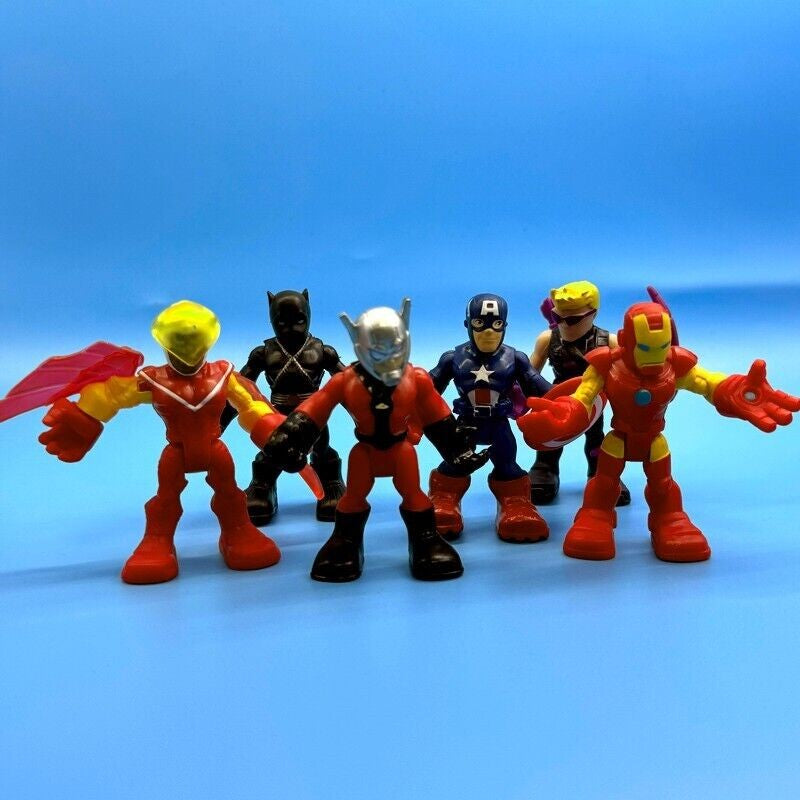 Playskool Marvel Super Hero Adventures The Power Up Squad Thanos Homem de Ferro Viúva Negra Hulkbuster Gavião Arqueiro Pantera Negra Bonecos