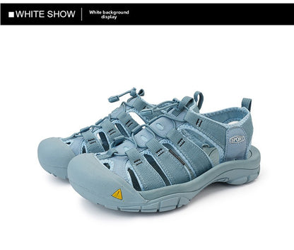 2025 Summer Men's Sandals Thick soled Baotou beach shoes Outdoor oversized casual Shoes Male lightweight hollow sandals Homme