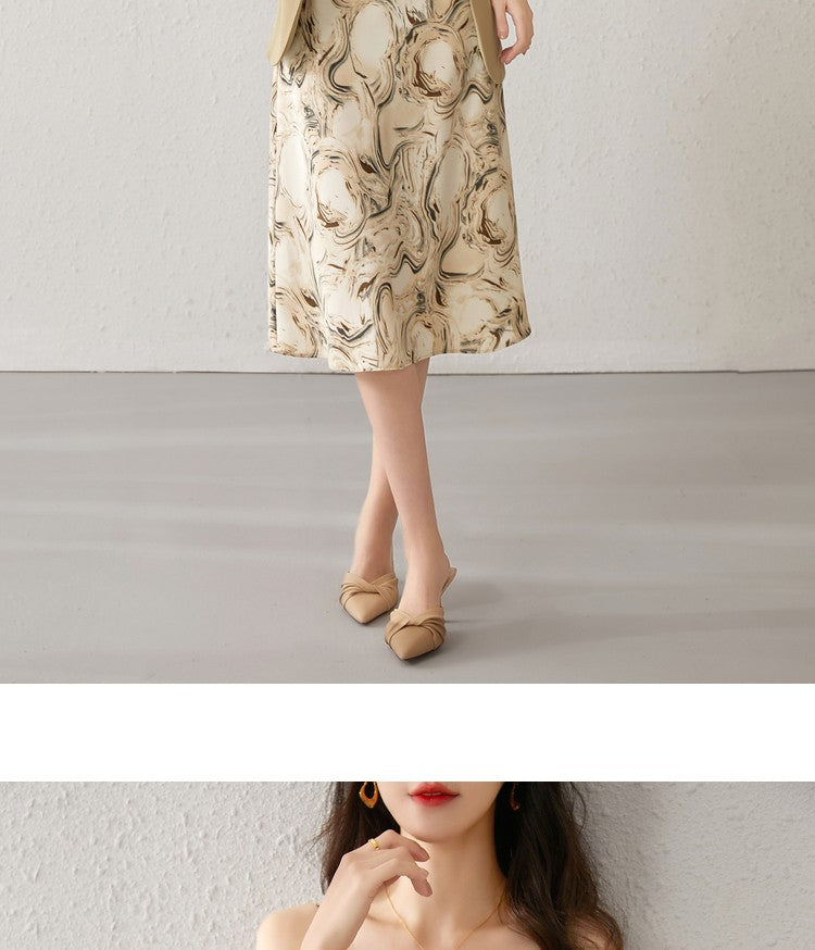 SENTUBILA Midi Print Slip Dresses Women 2025 Spring Summer Korean Fashion Sundre