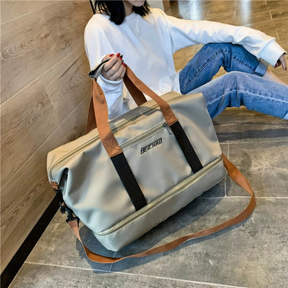 Mala de Viagem Esportiva de Grande Capacidade Bolsa de Viagem de Curta Distância Portátil Bolsas de Fitness Bolsa de Ombro Transversal Bolsas Masculinas Esportivas Impermeáveis ​​B