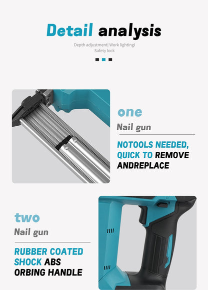 Nova pistola de pregos F30 da Makita, ferramenta elétrica sem escovas, empunhadura ergonômica, pistola pneumática elétrica, ferramenta para marcenaria (sem bateria)