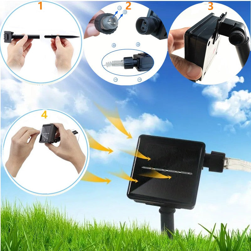 50cm 8Tubes Solar LED Meteor Shower Light Holiday String Light Waterproof Garden Christmas Decoration Outdoor Meteor Rain Lights