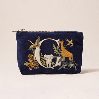 Fashionable Portable Makeup And Cosmetic Tool Storage Animal Pattern Printed Velvet Fabric Large Capacity Cosmetic Bag