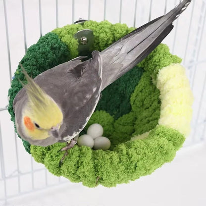 Ninho de Periquito Cama de Calopsita Ninho de Pássaro Cama de Inverno para Dormir Pelúcia Quente Camas de Pássaros Confortável Aquecedor de Inverno Casa de Animais Tenda de Cabana Quente