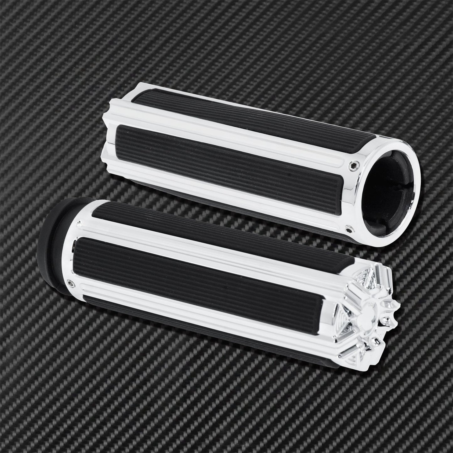 1'' Electronic Hand Grips Motorcycle 25mm Throttle Handle Bar Black/Chrome For Harley Softail FXDLS Breakout Touring FLHR Trike