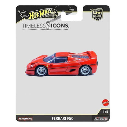 100% Original Hot Wheels Timeless Icons Mix 5 1:64 Ferrari F50 Porsche Carrera Gt Chassis Conversion Collectible Car Toys