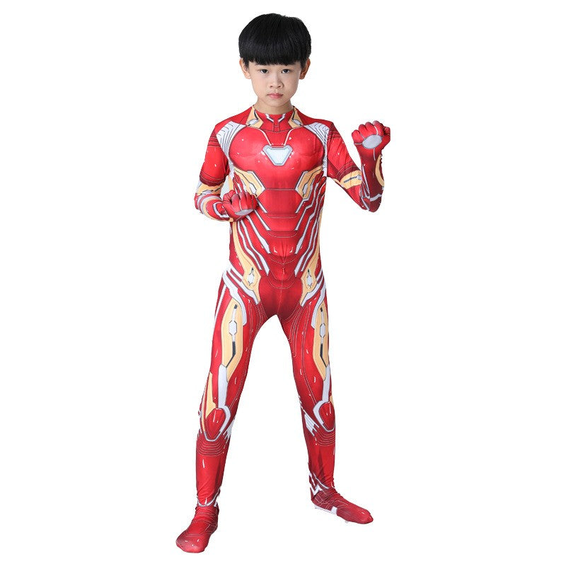 Kids Iron Man Costume Superhero Costume Cosplay Bodysuit Full Sets with Mask Halloween Costume for Kids