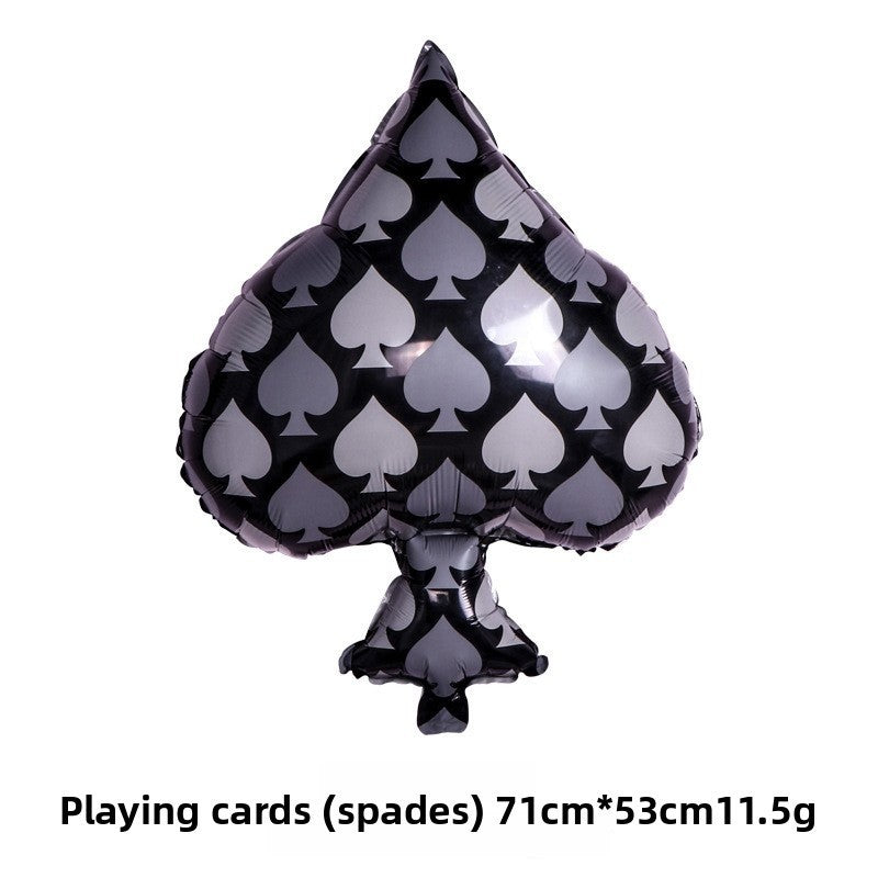 10Pcs Poker Cards Casino Balloon Aluminum Foil Balloons Wedding Christmas Party Shower Birthday Decoration Heart Club