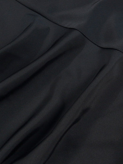 Plus Size 2025 New Women's Irregular Layered Solid Colour Half-body Skirt Polyester Versatile Elastic Waist Temperament Elegant