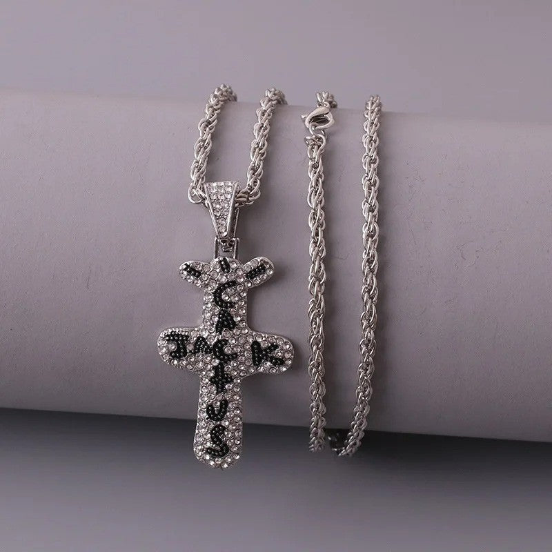 Personality Punk Trendy Cool Gothic Wood Cross Pendant NNecklace for Women Men Vintage Hip Hop Y2k Necklace Party Jewelry Gift