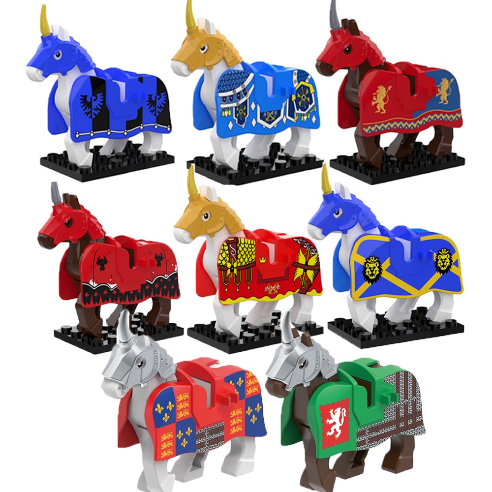 Blocos de Montar Zoológico Medieval Acessórios de Personagens Montarias Animais Cervos Elefantes Camelos Lobos Cavalos de Guerra Tijolos Brinquedos Presentes K080