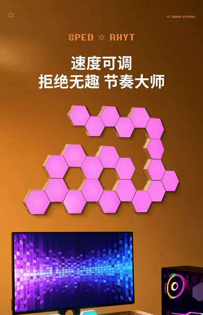 Hexagon Wall Lights, Smart LED Light Panels with App & Remote, DIY Room Decor for Autism, Game Room Decor, Party, Gifts, 12 Pack